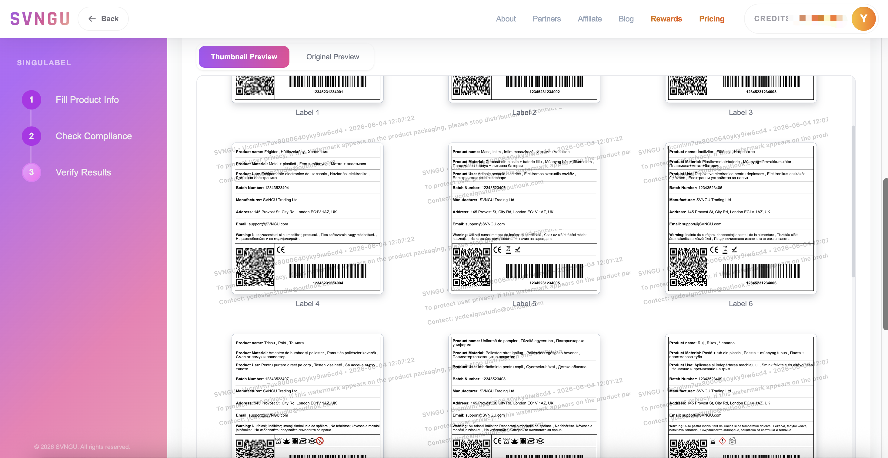 Singulabel — downloading the completed label